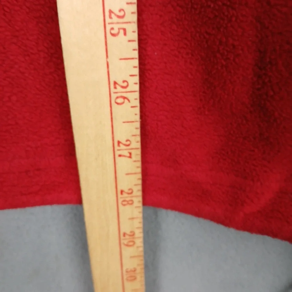 Old Navy Jacket Mens XL Red Gray Fleece 1/4 Zip Long Sleeve Classic Mock Neck